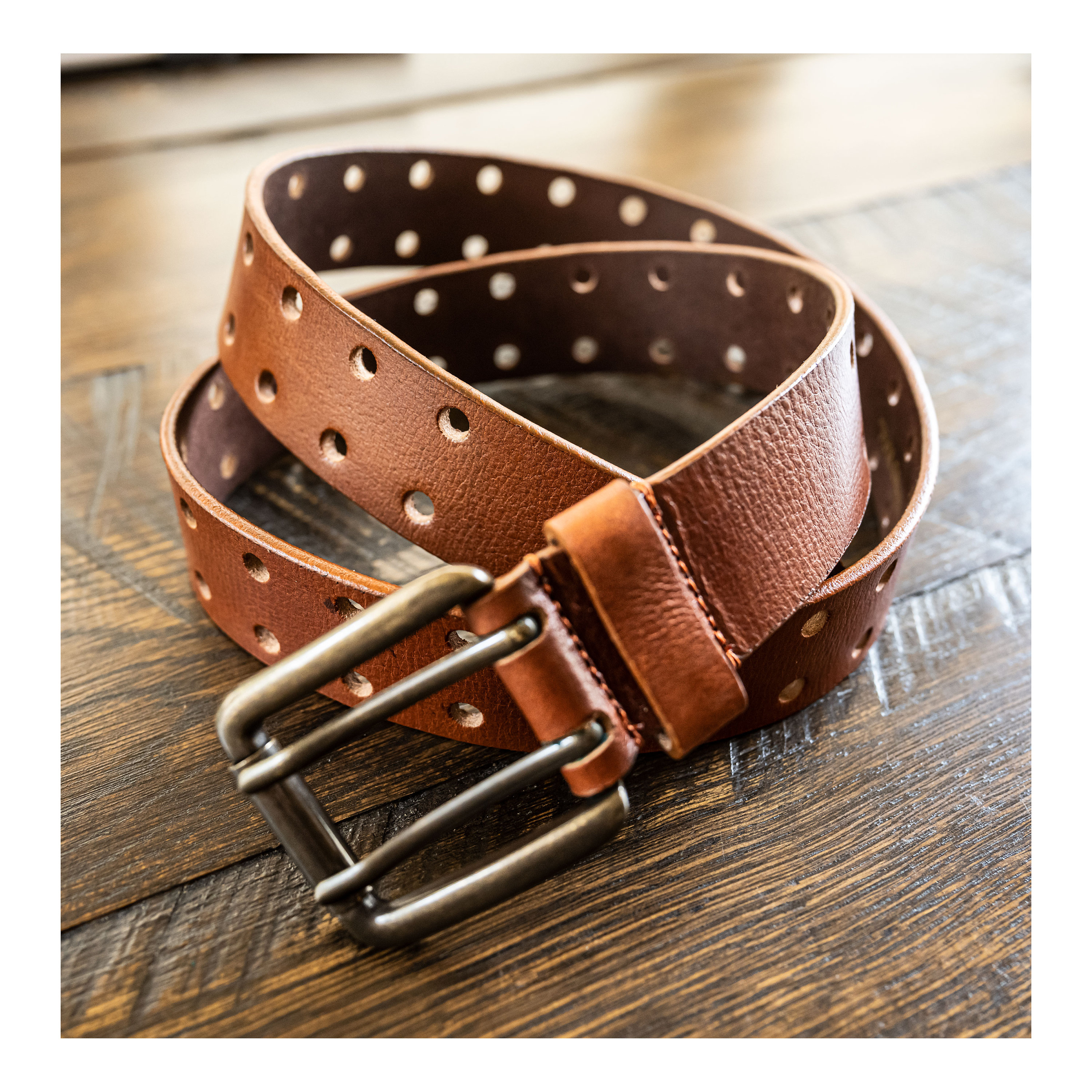 Cinturón Hebilla Latón 1.75 Pulgadas Cinturón De Trabajo De Cuero Para Hombre, Ancho 1 3/4, Cosido A Mano Estilo Amish - Ideal Para Uso Diario O Pistola Cinturón Trabajo Cuero Hombre 1.75