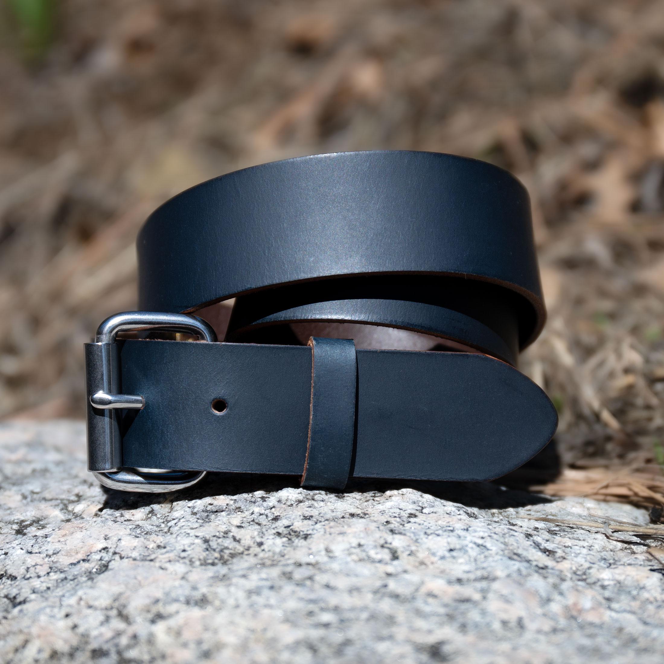Ceinture Femme L'Aiglon En Cuir Bleu Roi - Boucle En Laiton - Taille 80 Cm - Occasion Bon État