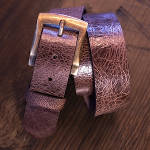 FULL GRAIN Belt, 1.5&quot; Genuine Buffalo Leather, Distressed Vintage Finish, Handmade in the USA