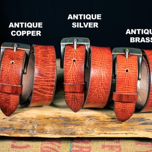 1.5&quot; Buffalo Leather Belt, Solid Full Grain, Vintage Unique Style, Father&#39;s Day Gift - Handcrafted in the USA - 3 Buckle Choices
