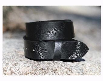 Replacement Leather Belt Strap 1.5" Wide, Full Grain Buffalo, Handmade in USA