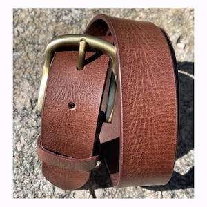 1.5&quot; Full Grain Buffalo Leather Belt: Vintage Brown, Made in USA
