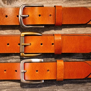 1.5" Buffalo Leather Belt: Full Grain, Removable Buckle, Handcrafted in USA