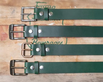 1990s Capezio Green Leather Braided Woven Belt | Vintage 