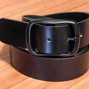 Men's Leather Belt 1.5" Wide, Full Grain Buffalo, Removable Buckle - Handmade USA image 9