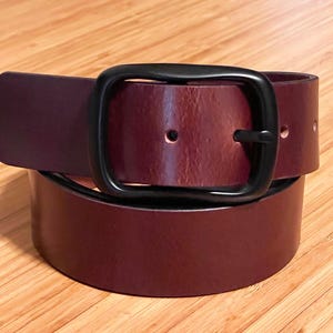 Men's Leather Belt 1.5" Wide, Full Grain Buffalo, Removable Buckle - Handmade USA image 10