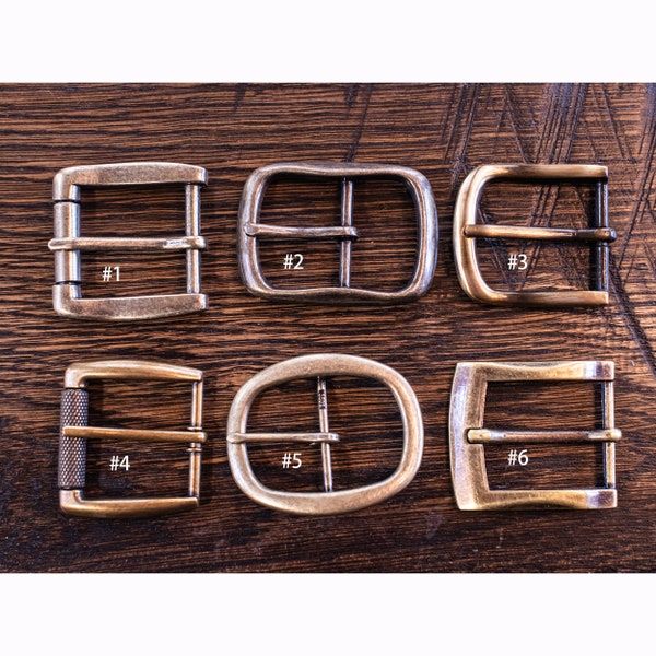 Assorted Bronze Brass Finish Belt Buckles - Fits 38mm or 1 1/2" Belts - Unisex - Replacement Belt Buckle