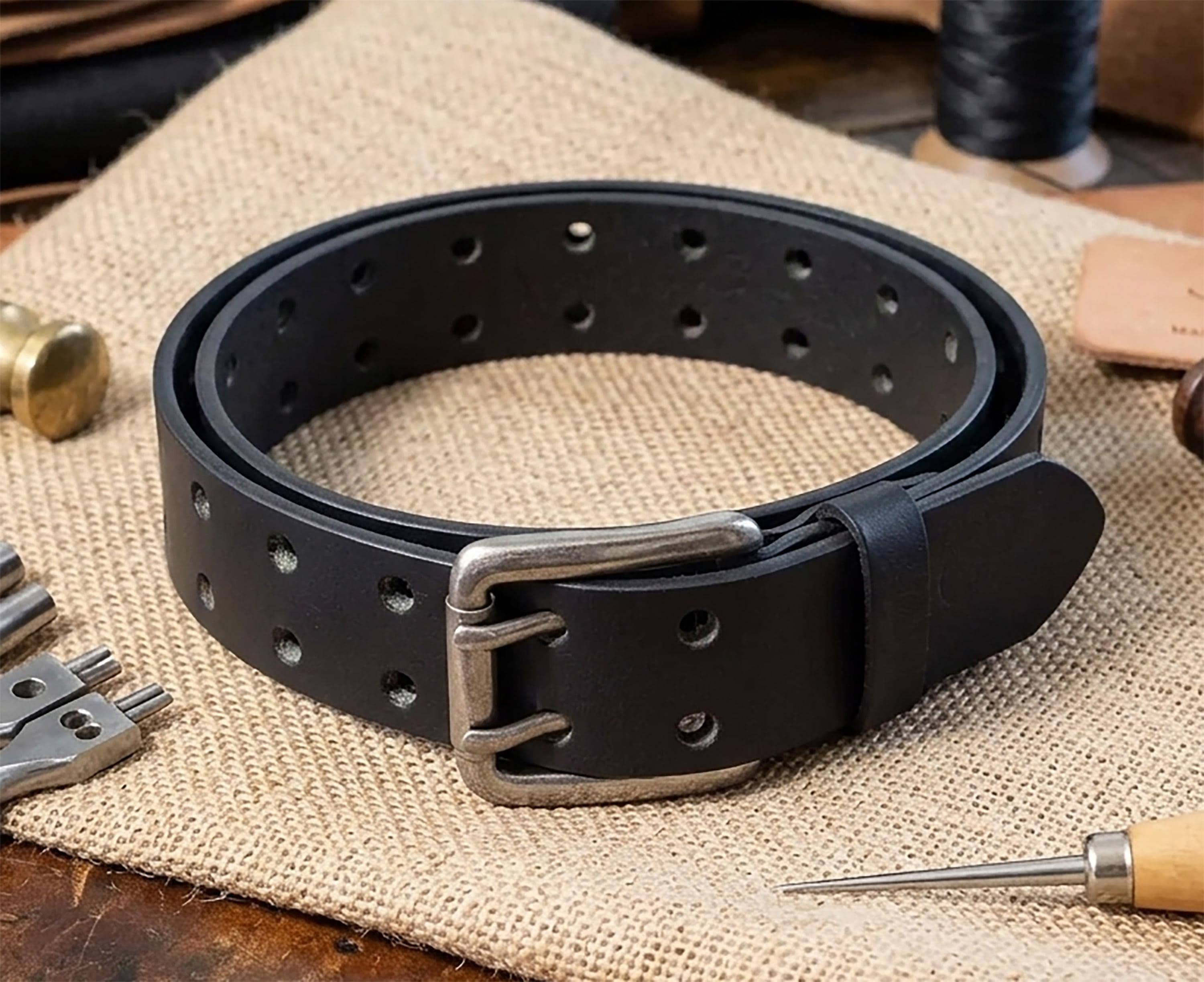 Full Grain Leather Work Belt, 1.5
