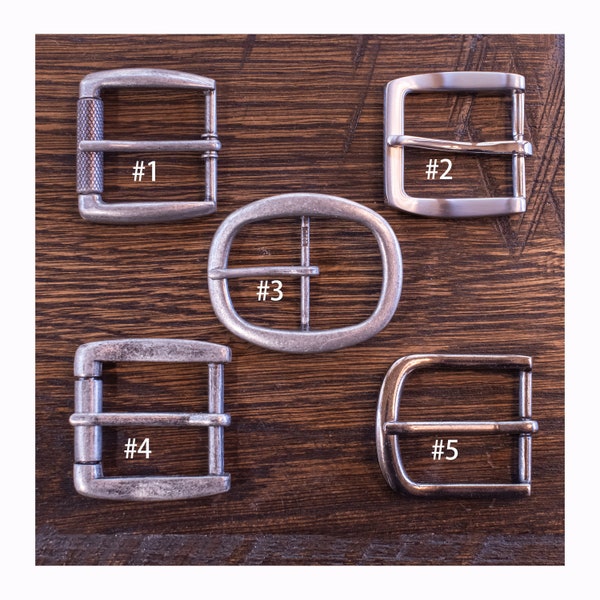 Assorted Silver Finish Belt Buckles - Fits 38mm or 1 1/2" Belts - Unisex - Replacement Belt Buckle