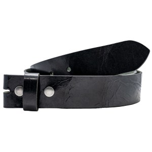 1.5&quot; Buffalo Leather Belt Strap: Black Full Grain Replacement