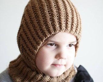 TÉLÉCHARGEABLE PDF MODÈLE cagoule lutin elfe chapeau écharpe à capuche patron de tricot pour dk nouveau-né à adolescent bonnet tutoriel enfant cagoule