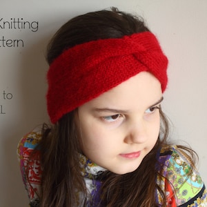 Downloadable PDF Pattern, knitting pattern, headband pattern, twisted headband, knit earwarmer, ear warmer pattern, classic headband