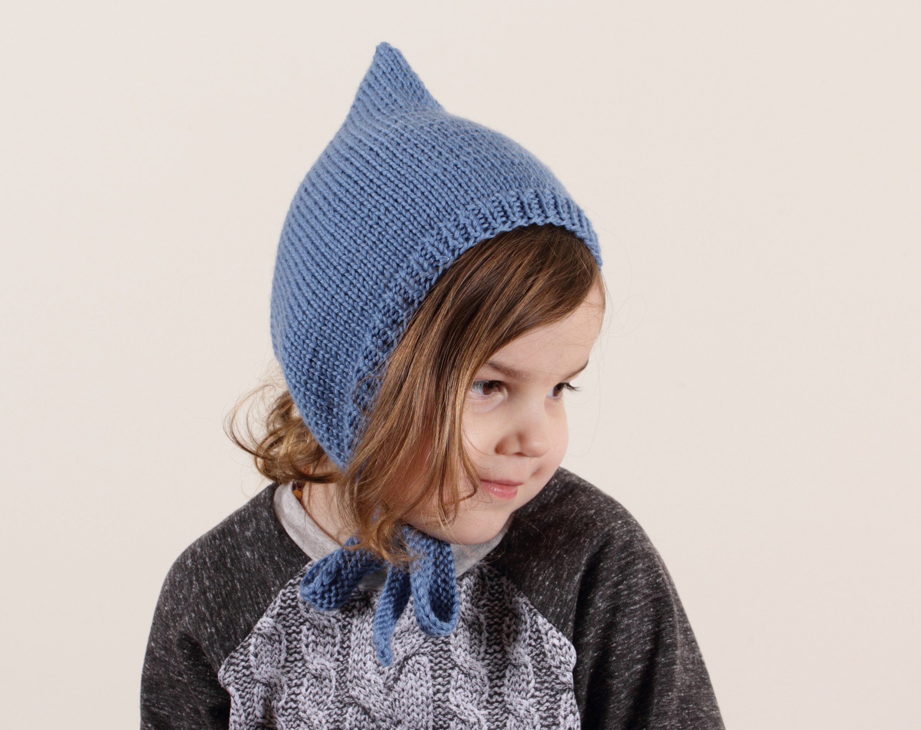 PDF KNITTING PATTERN Baby Bonnet Pattern, Knit Classic Pixie Hat ...