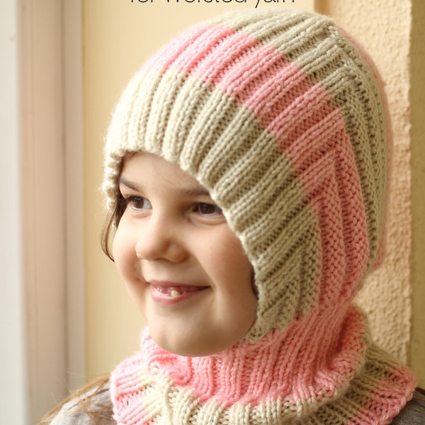 DOWNLOADABLE PDF PATTERN balaclava pattern, balaclava hat, knit balaclava, knitting pattern, knit pattern, winter balaclava, worsted yarn