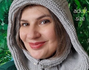 Haven Hood Knitting Pattern PDF - Hooded Balaclava Neck Warmer Adult Size by Published Author - Instant Download - Aran Yarn - Double Layers