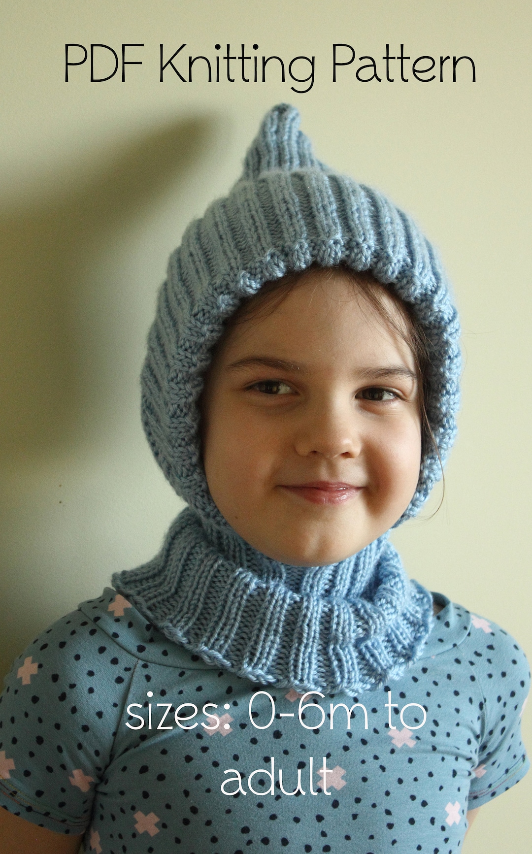 Buy DOWNLOADABLE PDF PATTERN Balaclava Hat Double Lined Hooded Scarf