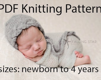 DOWNLOADABLE PDF PATTERN, baby bonnet knitting pattern, bonnet pattern, newborn bonnet, baby bonnet, cable bonnet, toddler bonnet tutorial