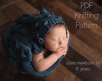 patrón de tejido en pdf, gorro con pompón, gorro con pompón, gorro para bebé, patrón de punto, tutorial de gorro diy, patrón de tejido fácil, duendecillo de gorro para niño pequeño