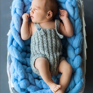 DOWNLOADABLE PDF PATTERN knit baby romper pattern, newborn romper knitting pattern, sitter romper with faux cables, newborn to toddler