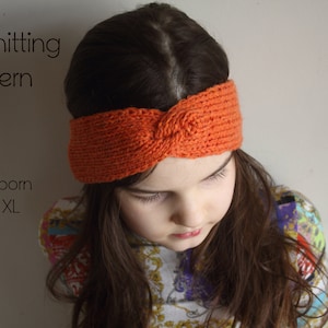 Downloadable PDF Pattern, knitting pattern, headband pattern, twisted headband, knit earwarmer, ear warmer pattern, classic headband, ribbed