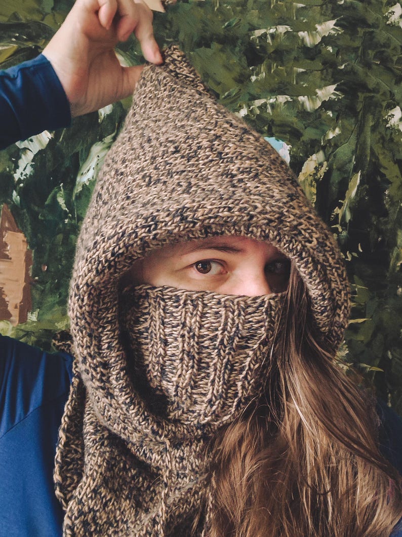 PDF KNITTING PATTERN Cozy Oversized Hood With Neckwarmer, Knit Pixie ...