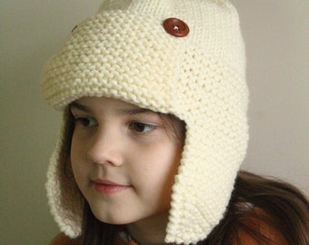 PDF Patrón de tejer, patrón de punto de sombrero con orejeras, punto plano, punto en redondo, sombrero de adulto, sombrero de hombre, sombrero de niño sombrero de aviador orejeras de aviador