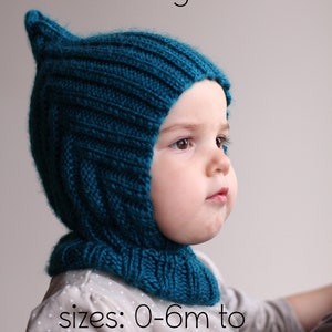 DOWNLOADABLE PDF PATTERN balaclava pixie elf hat hooded scarf knitting pattern, newborn to teen, toddler, baby, child knit hat tutorial