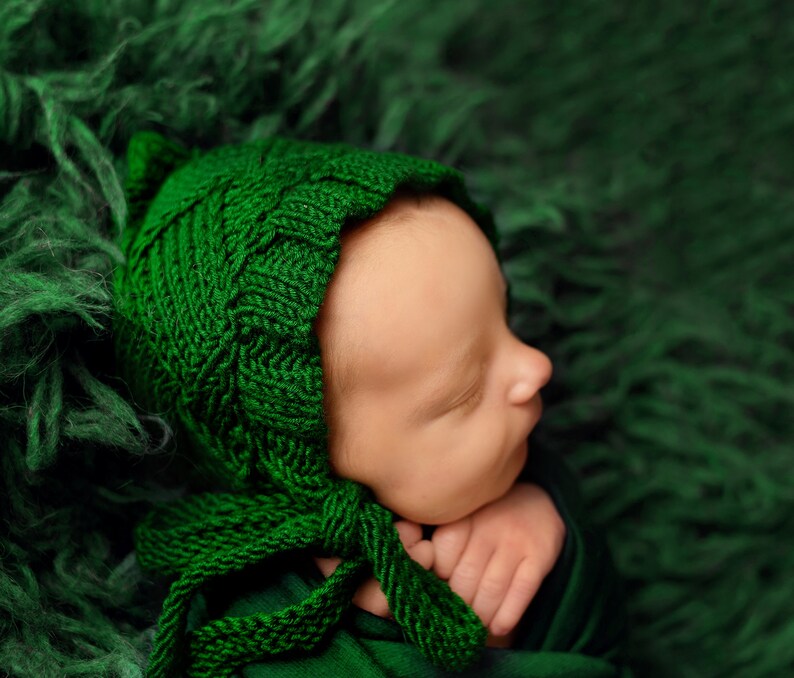 PDF Knitting Pattern, diy baby bonnet pattern, entrelac knitting pattern, newborn bonnet pattern, toddler bonnet pattern, knitted baby hat image 7