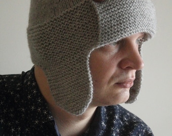 PDF Patrón de tejer, patrón de punto de sombrero con orejeras, punto plano, punto en redondo, sombrero de adulto, sombrero de hombre, sombrero de niño sombrero de aviador orejeras de aviador