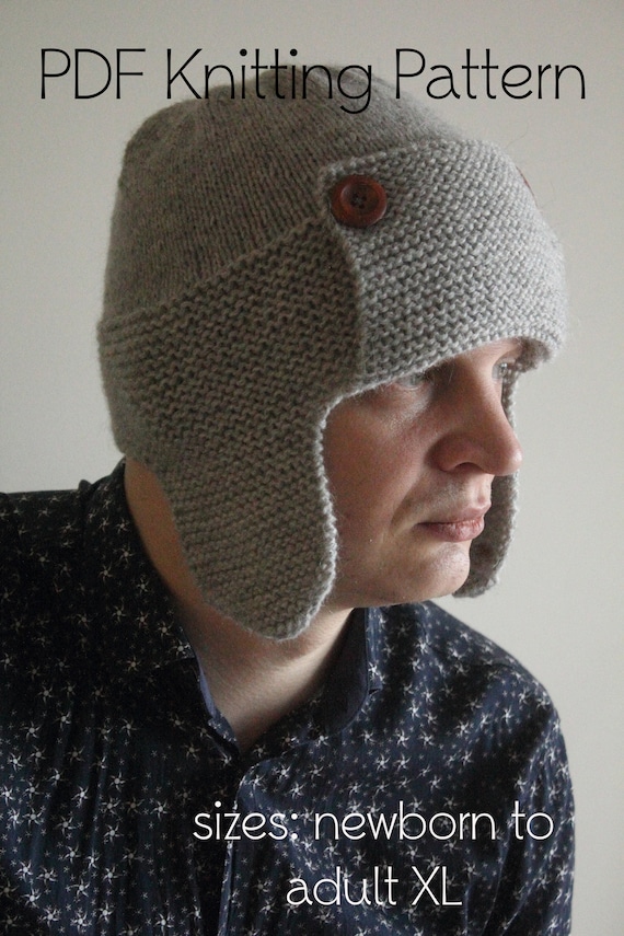 Mens knit cheap earflap hat