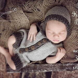 DOWNLOADABLE PDF PATTERN, knitting pattern, romper pattern, newborn romper, newborn photo prop, knit sitter prop, sitter romper, 3 month