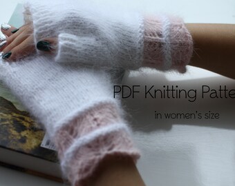 PDF Knitting Pattern, lace fingerless mitts pattern, knit fingerless gloves, womens gloves, womens mitts, fingerless mittens, easy knitting