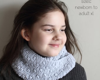 Modèle de tricot PDF, modèle d'écharpe en tricot, modèle de capot en tricot, capot ajusté, modèle de tricot facile, cache-cou en dentelle, fil peigné, écharpe de bricolage