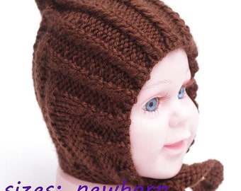 DOWNLOADABLE PDF PATTERN Elf Pixie Cabled bonnet, easy knitting pattern, newborn to teen, diy knitting tutorial, warm hat, pixie hat pattern