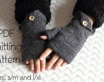 PDF Knitting Pattern, fingerless mitts pattern, knit fingerless gloves, womens gloves, womens mitts, fingerless mittens, unisex mitts