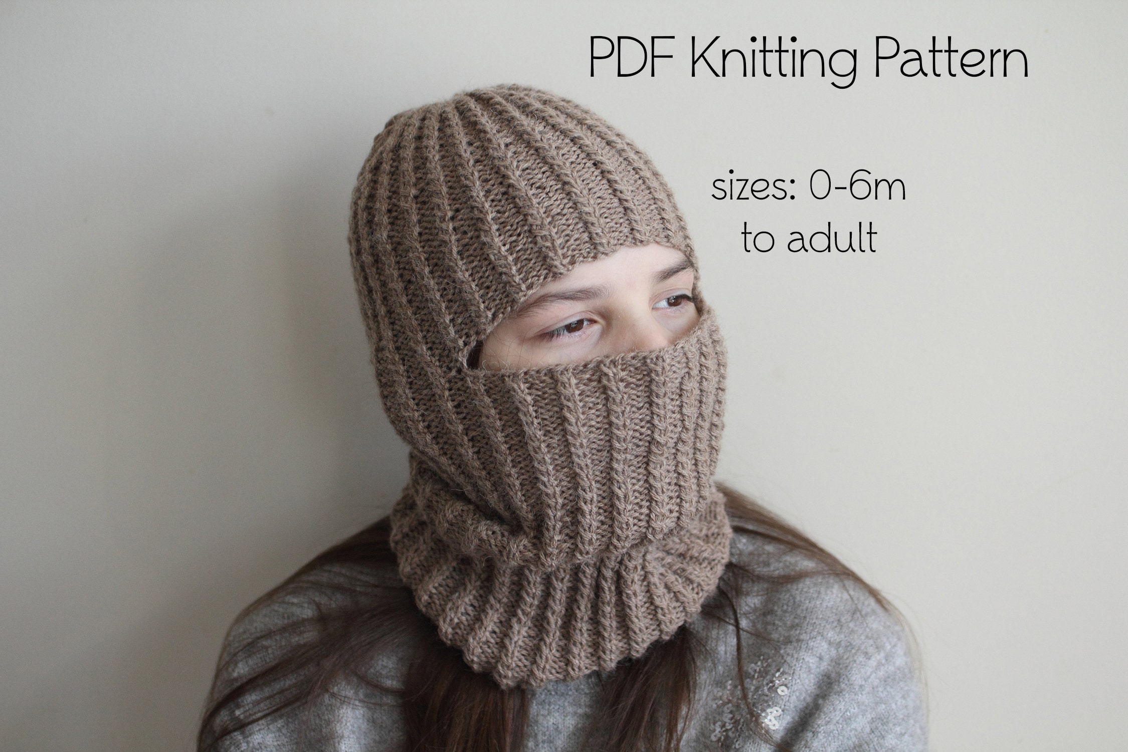 DOWNLOADABLE PDF PATTERN Balaclava Pattern, Balaclava Hat DOWNLOADABLE PDF PATTERN Balaclava Pattern, Balaclava Hat
