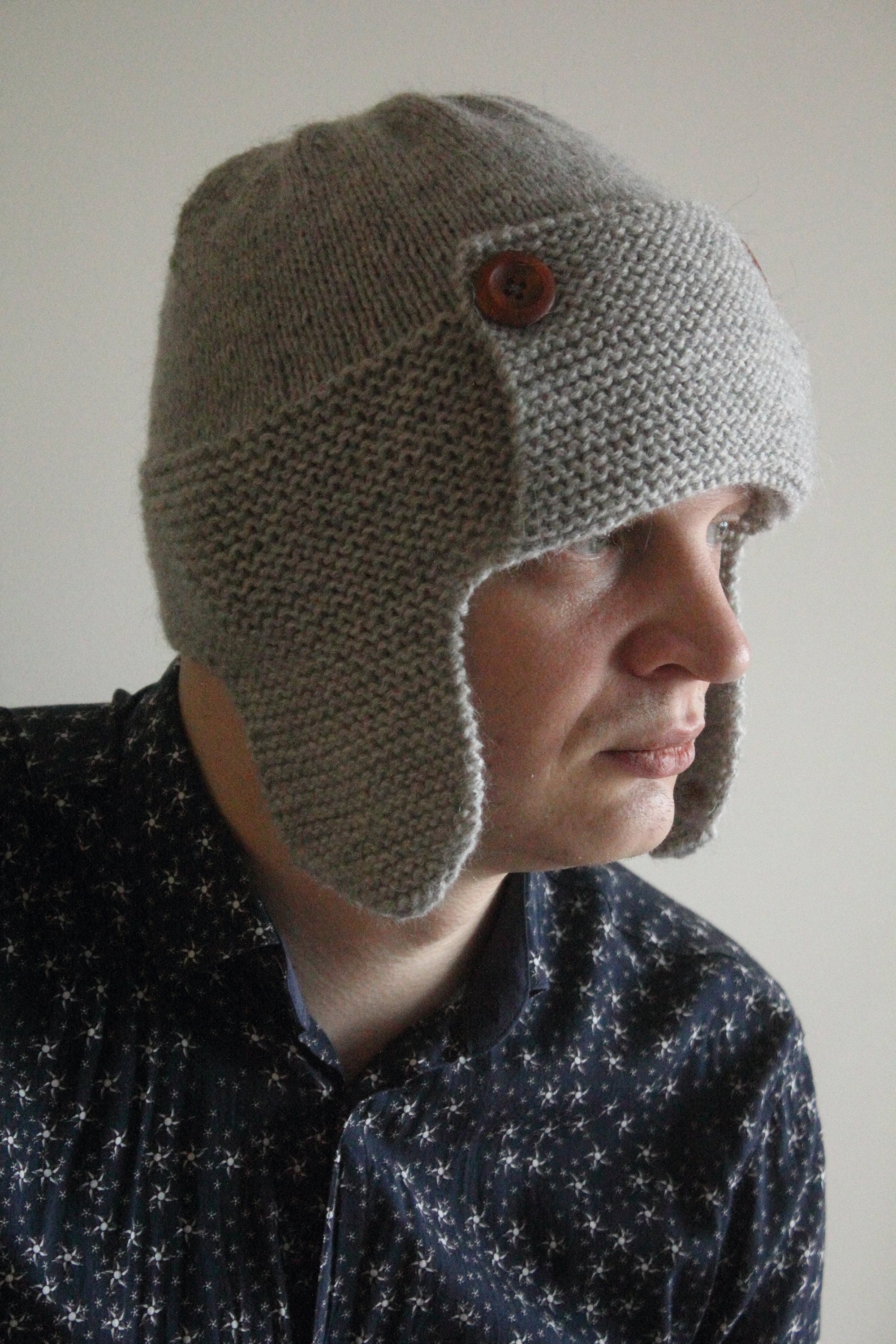 PDF Knitting Pattern, Earflap Hat Knitting Pattern, Knit Flat