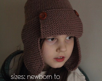 PDF Patrón de tejer, patrón de punto de sombrero con orejeras, punto plano, punto en redondo, sombrero de adulto, sombrero de hombre, sombrero de niño sombrero de aviador orejeras de aviador