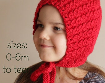 DOWNLOADABLE PDF PATTERN Elf Pixie Cabled bonnet, easy knitting pattern, newborn to teen, diy knitting tutorial, warm hat, pixie hat pattern