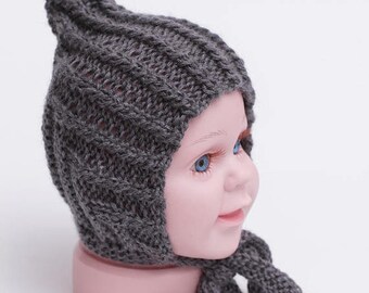 DOWNLOADABLE PDF PATTERN Elf Pixie Cabled bonnet, easy knitting pattern, newborn to teen, diy knitting tutorial, warm hat, pixie hat pattern