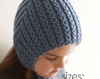 PATRÓN PDF DESCARGABLE Gorro cableado Elf Pixie, patrón de tejido fácil, recién nacido a adolescente, tutorial de tejido diy, gorro abrigado, patrón de gorro de duendecillo