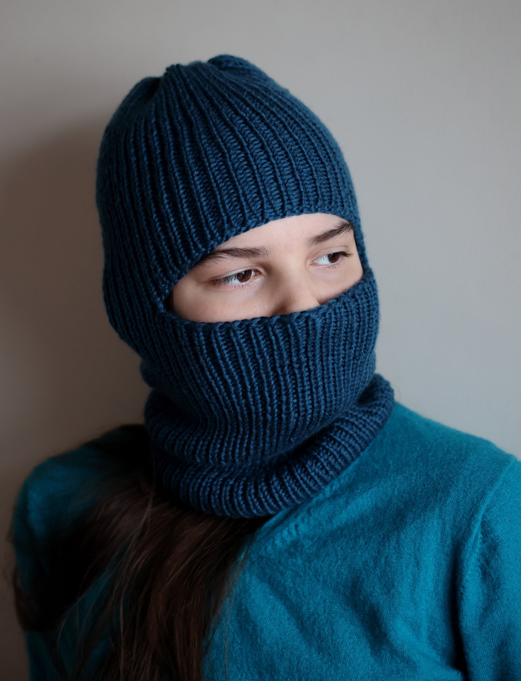 DOWNLOADABLE PDF PATTERN Balaclava Pattern, Balaclava Hat, Knit ...