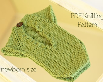 PDF Patrón de punto onesie de espalda abierta, patrón de punto de accesorios de fotografía para recién nacidos, patrón de punto de accesorios de fotografía, onesie para recién nacidos, body para recién nacidos