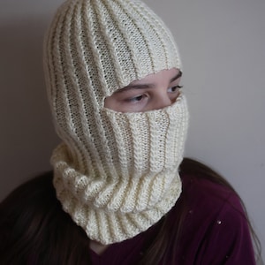 DOWNLOADABLE PDF PATTERN Balaclava Ski Mask Hat Hooded Scarf Knitting ...