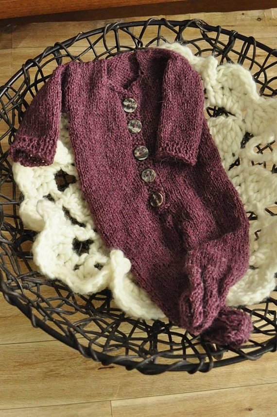 Newborn Knitting PATTERN Instant Download PDF Photography Prop knit romper Newbornreborn Size Knit Ginevra Romper set