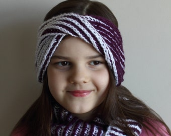 Patrón PDF descargable, patrón de punto, patrón de diadema, diadema retorcida, calentador de orejas de punto, patrón calentador de orejas, diadema de brioche