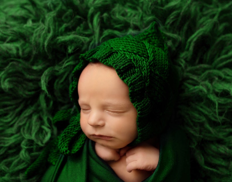 PDF Knitting Pattern, diy baby bonnet pattern, entrelac knitting pattern, newborn bonnet pattern, toddler bonnet pattern, knitted baby hat image 2