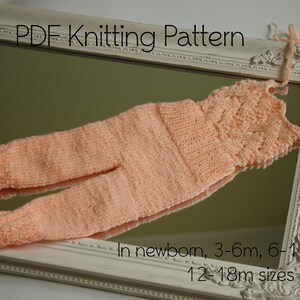 Newborn Knitting PATTERN Instant Download PDF Photography Prop   knit romper Newbornreborn Size Knit Ginevra Romper set