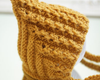 DOWNLOADABLE PDF PATTERN Elf Pixie Textured bonnet, easy knitting pattern, newborn to teen, diy knitting tutorial warm hat pixie hat pattern