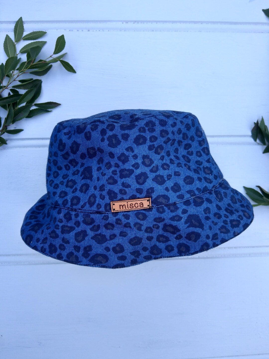 Handmade Animal Print Hat Made From Cotton Blue Denim free Etsy